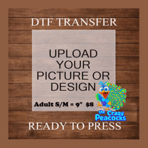 9" Adult S/M size - DTF (Direct to Film) Transfer