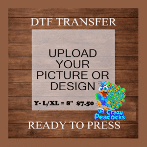 8" Youth L/XL size - DTF (Direct to Film) Transfer